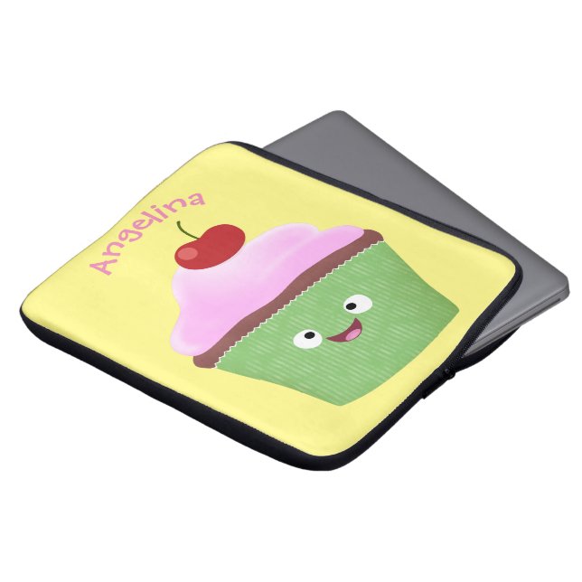Niedlicher Cupcake Cartoon Laptopschutzhülle (Vorne Oben)