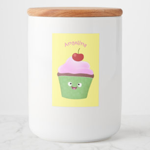 Niedlicher Cupcake Cartoon Lebensmitteletikett