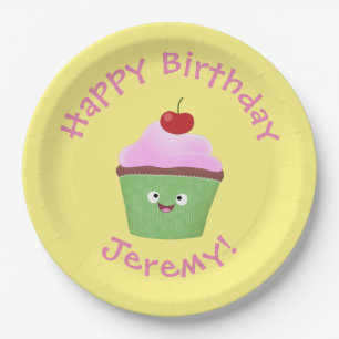 Niedlicher Cupcake Cartoon Pappteller