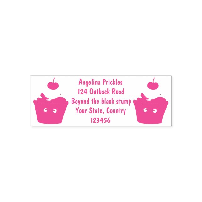 Niedlicher Cupcake Cartoon Permastempel (Design)