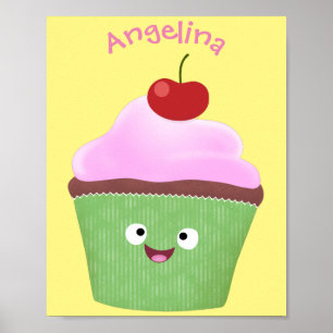 Niedlicher Cupcake Cartoon Poster