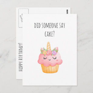 Niedlicher Cupcake Funny Happy Birthday Postkarte