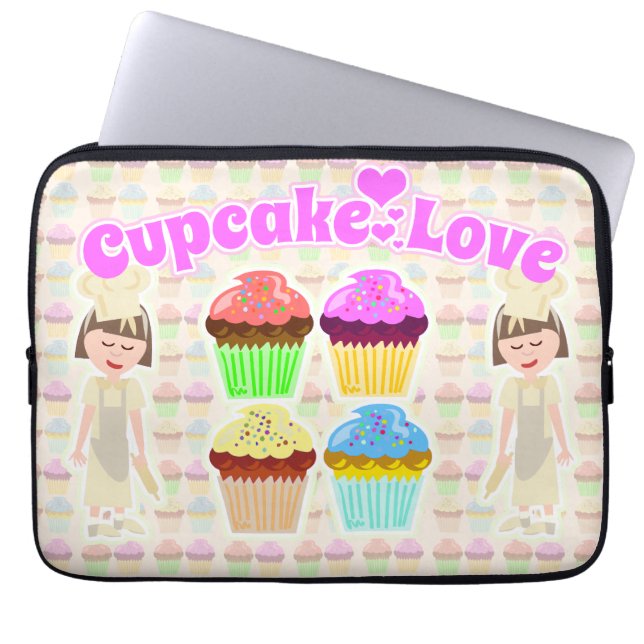Niedlicher Cupcake Lover Cartoon Nachtisch Spaß Laptopschutzhülle (Vorderseite)