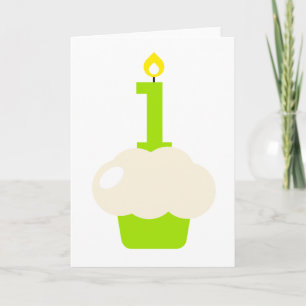 Niedlicher Cupcake mit Birthday Candle Karte