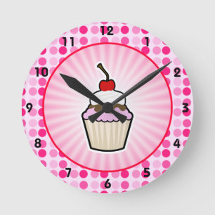 Niedlicher Cupcake Runde Wanduhr