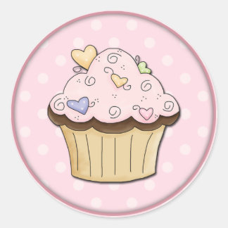 Niedlicher Cupcake Runder Aufkleber