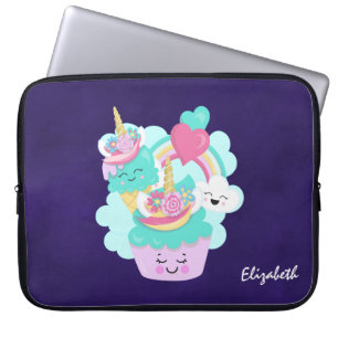 Niedlicher Cupcake und Happy Ice Creme Laptopschutzhülle