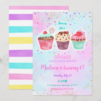 Niedlicher Cupcake zum Geburtstag Einladung