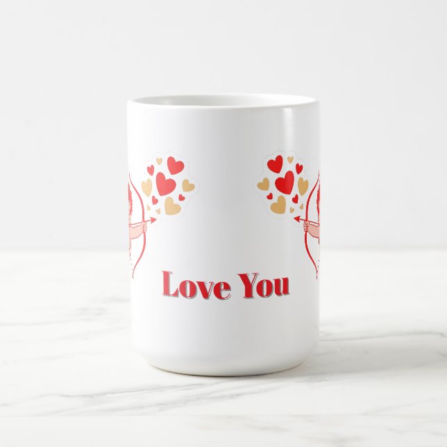 Niedlicher Cupid mit Bogen und Pfeil Kaffeetasse (Mittel)