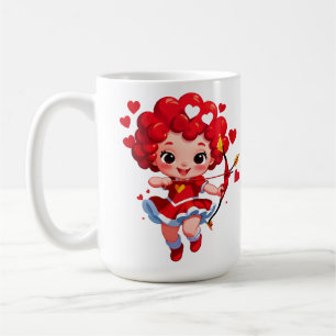 Niedlicher Cupid mit Bogen und Pfeil Kaffeetasse