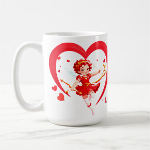 Niedlicher Cupid mit Bogen und Pfeil Kaffeetasse