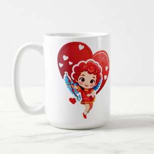 Niedlicher Cupid mit Bogen und Pfeil Kaffeetasse
