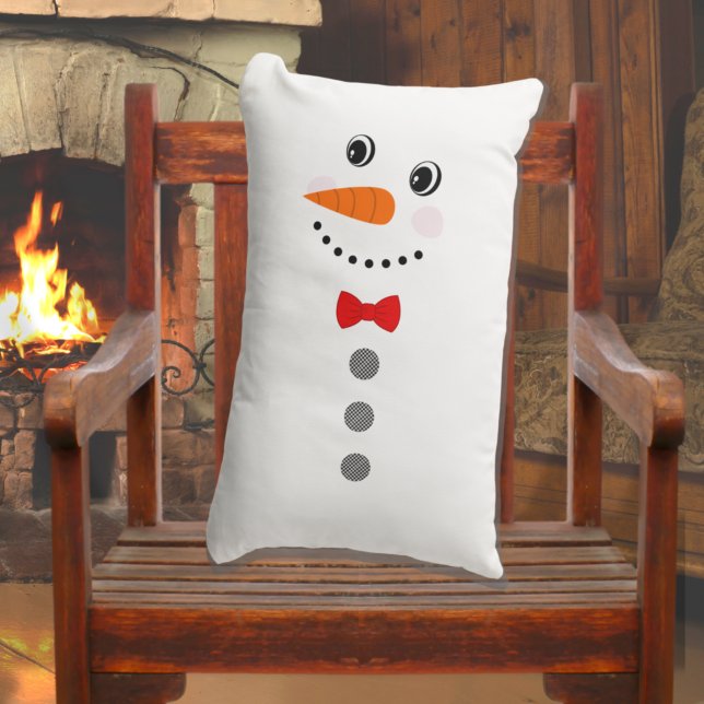 Niedlicher Custom Snowman mit Red Bowtie Lendenkissen (Von Creator hochgeladen)