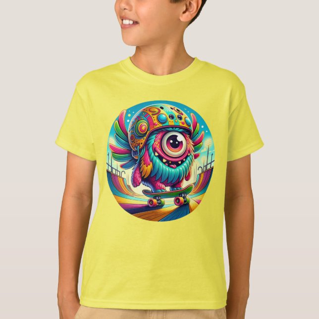 Niedlicher Cyclops-Skater T-Shirt (Vorderseite)