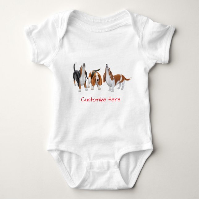 Niedlicher Dachshund-Jagdhund-Hundebaby-Einteiler Baby Strampler (Vorderseite)