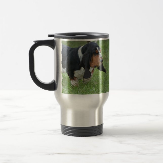 Niedlicher Dachshund-Jagdhund Reisebecher (Links)