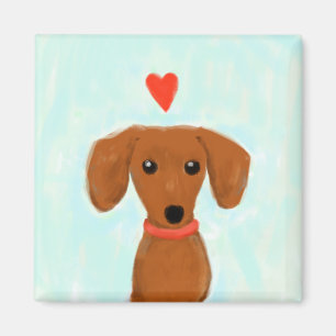 Niedlicher Dackel-Hund der Dackel-Liebe- mit Magnet