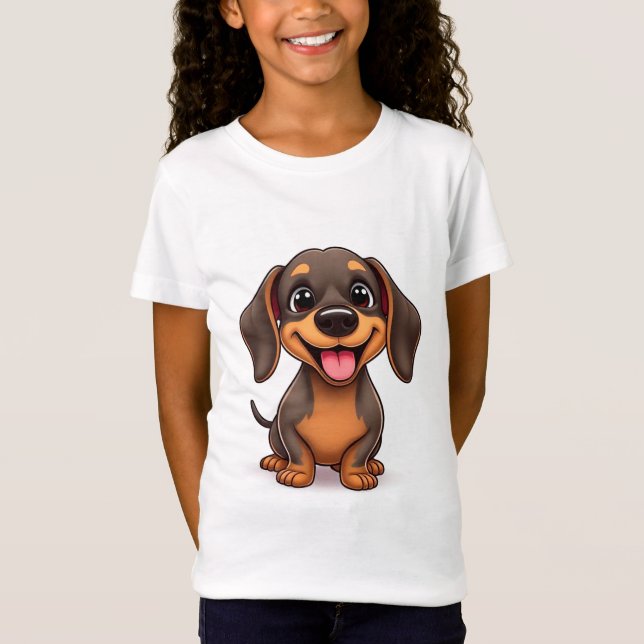 Niedlicher Dackel T-Shirt (Vorderseite)