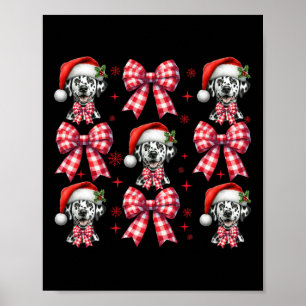 Niedlicher Dalmatiner Dog Red Kariert Coquette Bow Poster