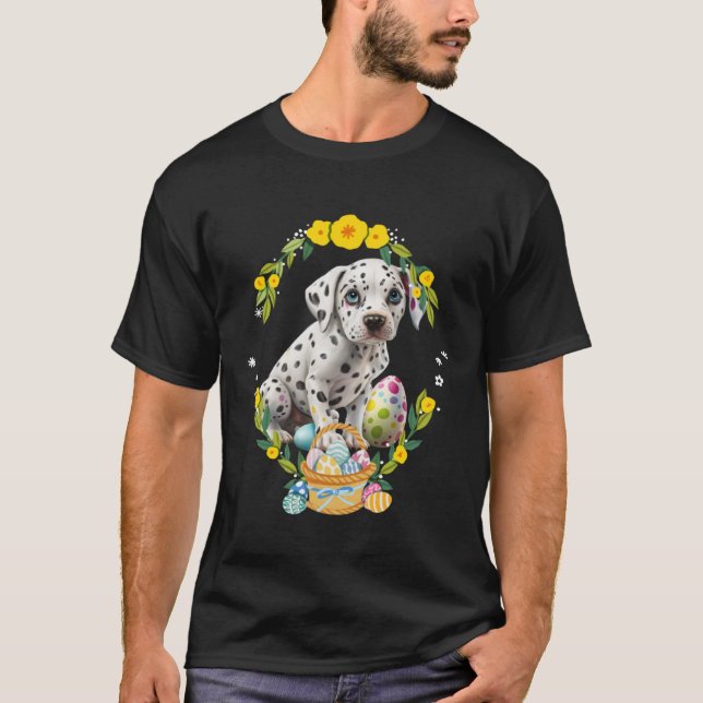 Niedlicher Dalmatiner Hund Dalmatinie Welpe Floren T-Shirt (Vorderseite)