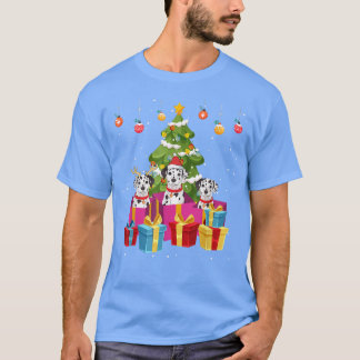 Niedlicher Dalmatiner Hunde Weihnachtsbaumdekorati T-Shirt