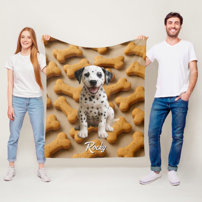 Niedlicher Dalmatiner Personalisiert Blanket Fleecedecke (Beispiel)