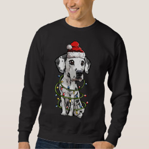 Niedlicher Dalmatiner Weihnachtsbaum Lichter Weihn Sweatshirt