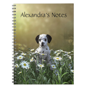 Niedlicher Dalmatiner Welpe in Daisies Notizblock