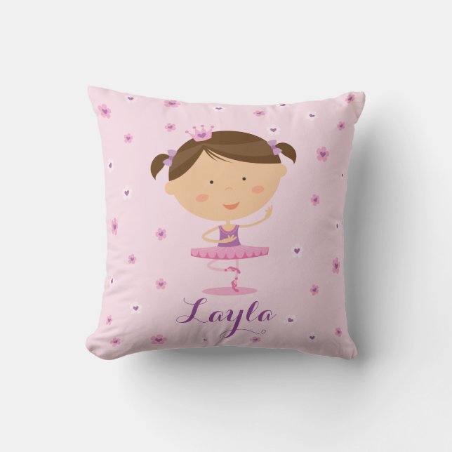 Niedlicher Dancer Ballerina Girl Pillow Kissen (Vorderseite)