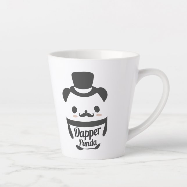 Niedlicher Dapper Panda mit Top Hat Milchtasse (Rechts)