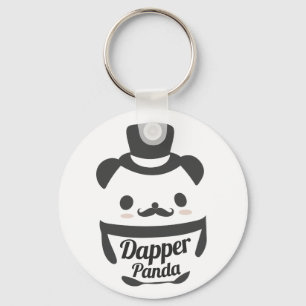 Niedlicher Dapper Panda mit Top Hat Schlüsselanhänger