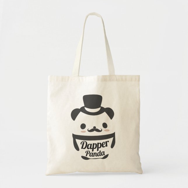 Niedlicher Dapper Panda mit Top Hat Tragetasche (Vorne)