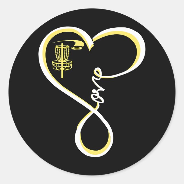 Niedlicher Datenträger Golf I Liebe Golf Gelb Runder Aufkleber (Vorderseite)