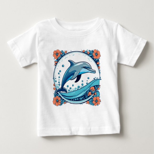 Niedlicher Delphin Baby T-shirt (Vorderseite)