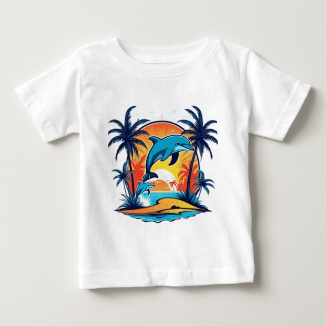 Niedlicher Delphin Baby T-shirt (Vorderseite)