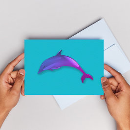 Niedlicher Delphin in rosa lila Postkarte