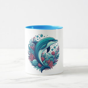 Niedlicher Delphin, Küstendelphin/Seeschifffahrt Tasse