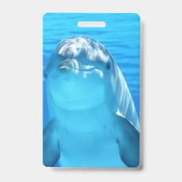 Niedlicher Delphin-Marinetier im blauen Meer Ausweis