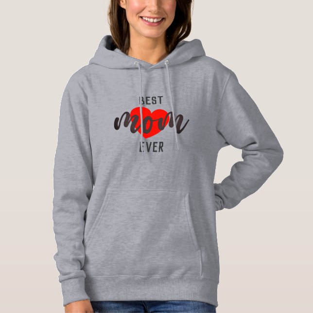 Niedlicher Design Text Beste Mama mit Herzklopfen Hoodie (Vorderseite)
