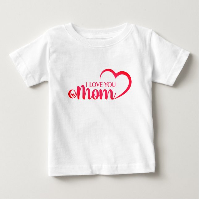 Niedlicher Design Text I Liebe Mama mit Herz Baby T-shirt (Vorderseite)