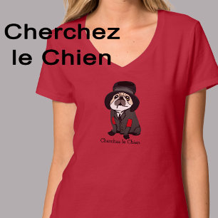 Niedlicher Detektiv Sherlock Mops Hund Lover Hobo T-Shirt