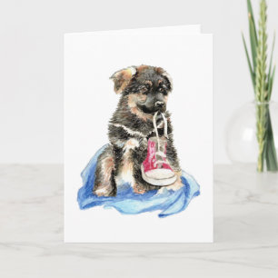 Niedlicher deutscher Hirtenpup, Hund, Heimtier Karte