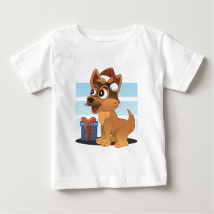 Niedlicher deutscher Schäferhund-Cartoon Baby T-shirt