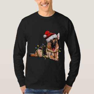 Niedlicher deutscher Schäferhund Dog Santa Christm T-Shirt