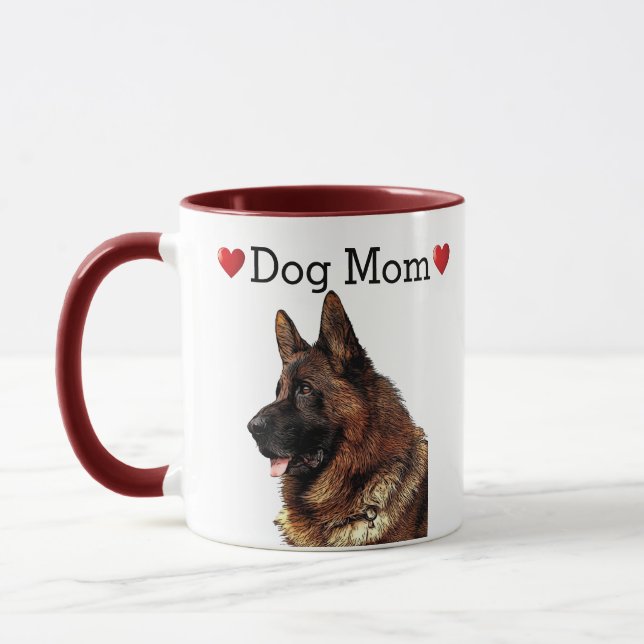 Niedlicher Deutscher Schäferhund Herzhund Mama Wel Tasse (Links)