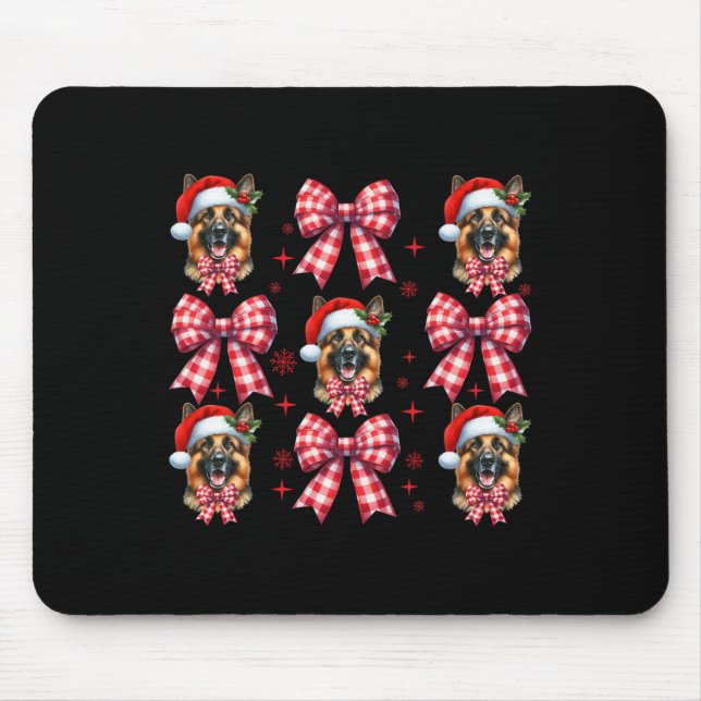 Niedlicher deutscher Schäferhund Red Kariert Coque Mousepad (Vorne)