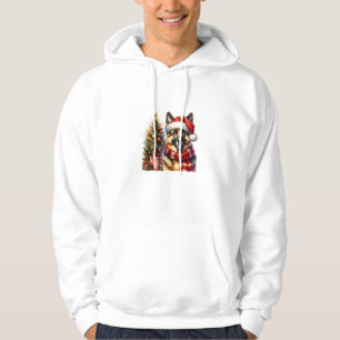 Niedlicher deutscher Schäferhund Weihnachtsmannmüt Hoodie