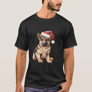 Niedlicher deutscher Schäferhund Welpe mit Weihnac T-Shirt