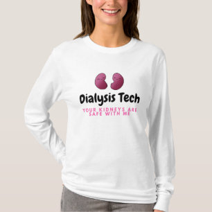 Niedlicher Dialysetech-langer Hülsen-Nieren-T - T-Shirt