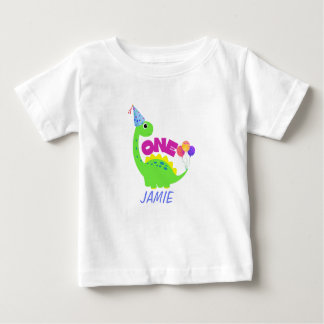 Niedlicher Dino 1. Geburtstagsjunge Baby T-shirt